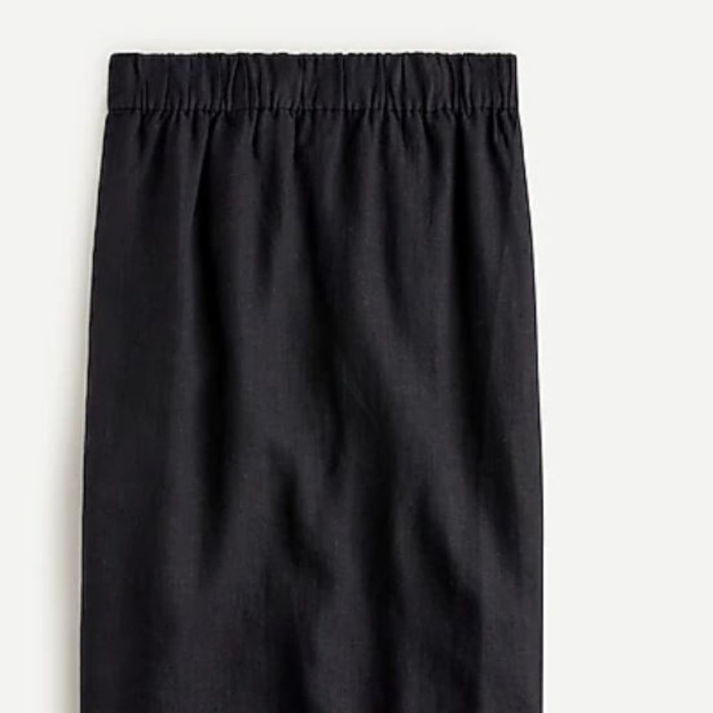 J.Crew Petite Pull-on linen skirt PXS Color Black